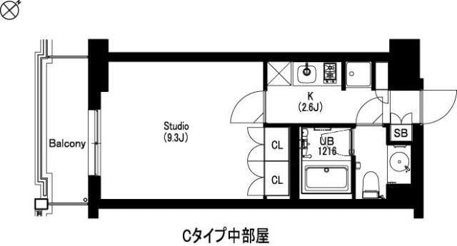 エスティメゾン武蔵小山2(1K/2階)の間取り写真