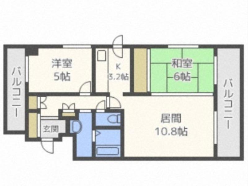 アスターハイツ美園(2LDK/7階)の間取り写真