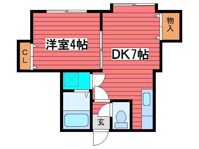 MORE HOUSE(1DK/3階)の間取り写真