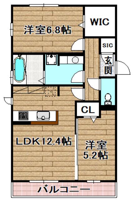 プランドール宏都 A棟(2LDK/2階)の間取り写真