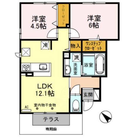 コーポラスイヅツ(2LDK/1階)の間取り写真
