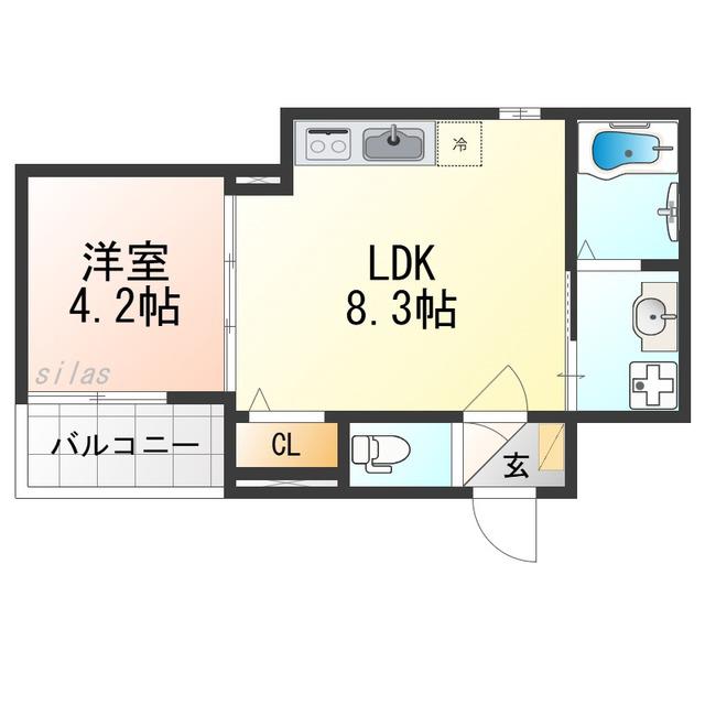 THE RESIDENCE 大庄西町(1LDK/3階)の間取り写真