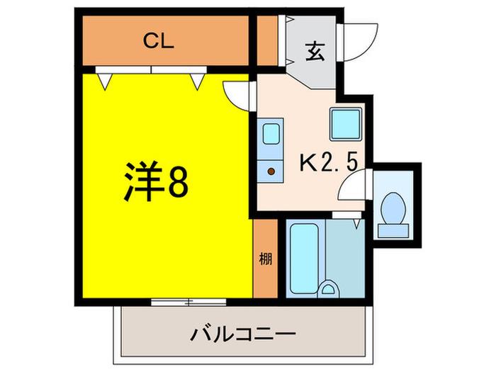 WEED15(1K/2階)の間取り写真