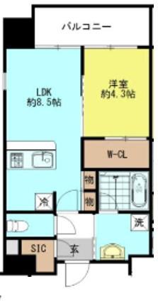 グランデ元町(1LDK/8階)の間取り写真