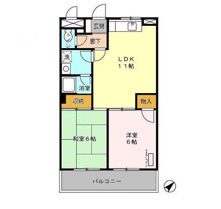 マンションニューフォレスト(2LDK/3階)の間取り写真
