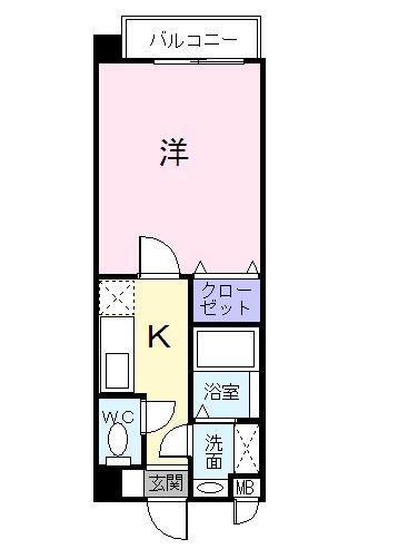 リバ-ガーデンF(1K/4階)の間取り写真