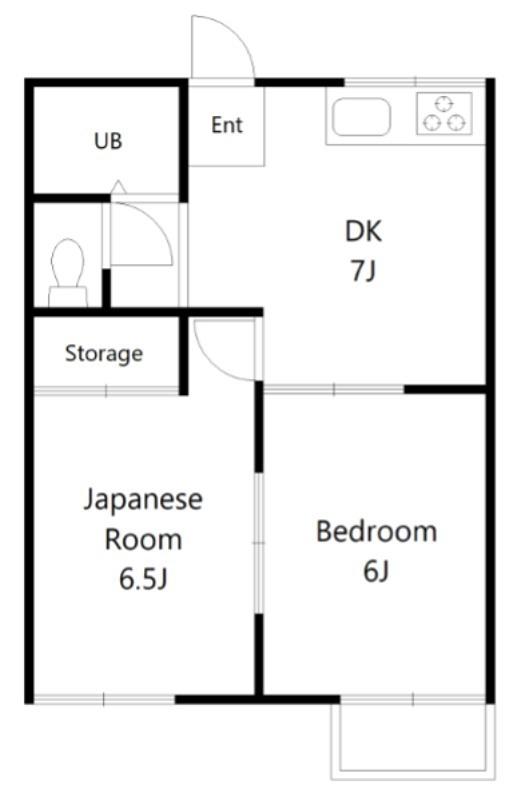 布引ハイツ(2DK/1階)の間取り写真