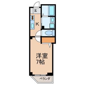 サクセスヒルズ(1K/1階)の間取り写真