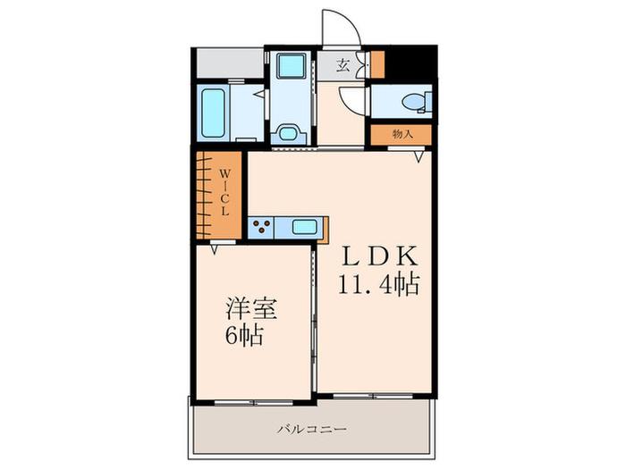 サンシャイン熊本(1LDK/3階)の間取り写真