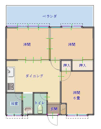 神島マンション(3DK/3階)の間取り写真