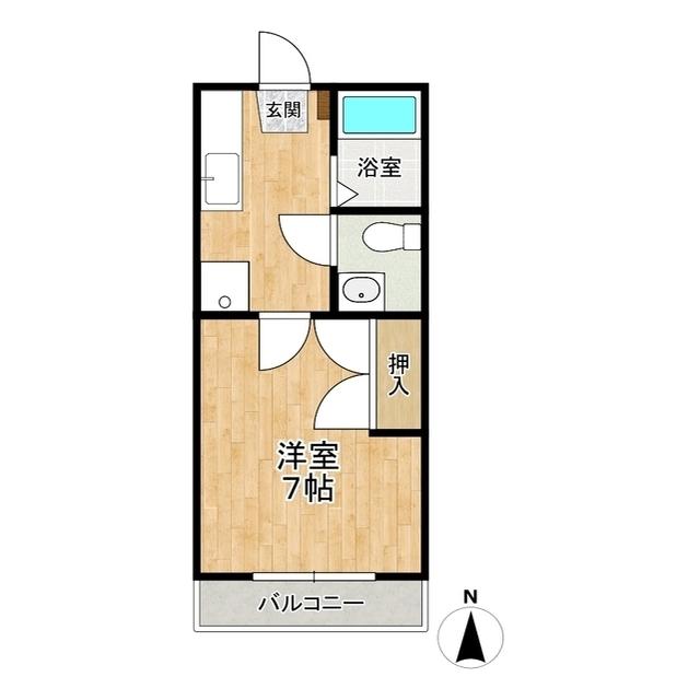 TMハイツ(1K/2階)の間取り写真