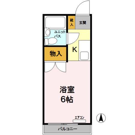 サンアベニュー国立(1K/2階)の間取り写真