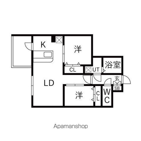 BLUECROSS西公園(2LDK/3階)の間取り写真