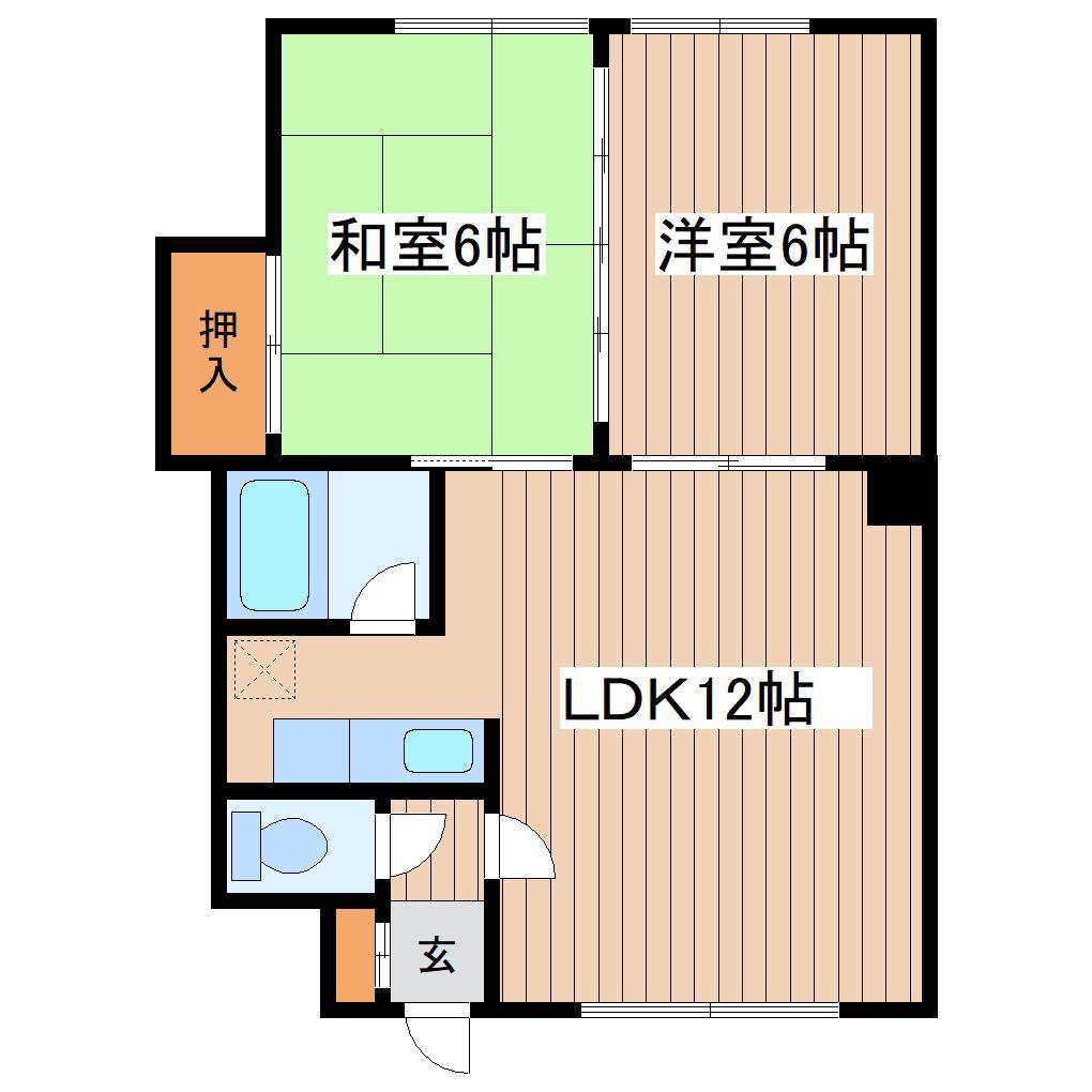 コーポ木村(2LDK/3階)の間取り写真