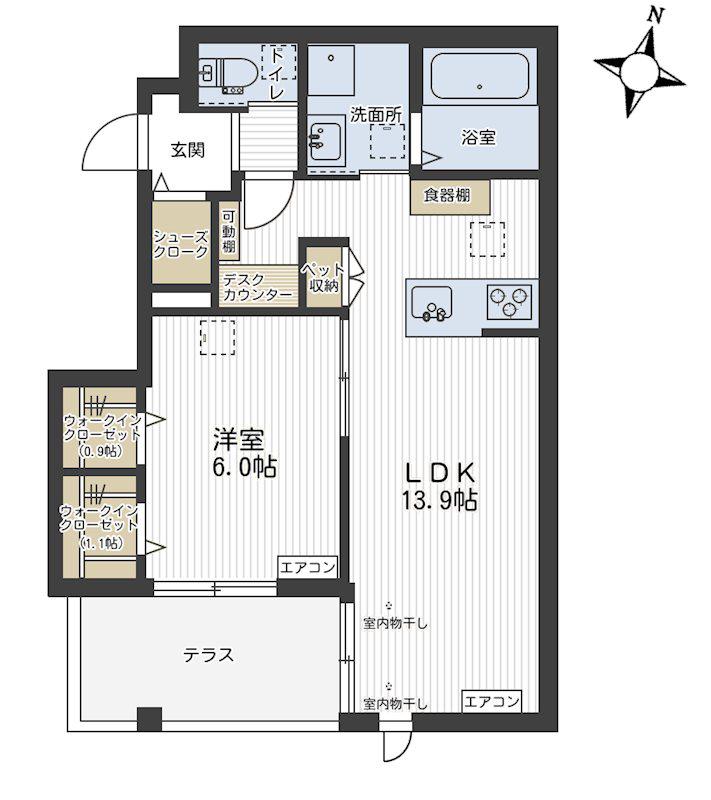 ROSE HOUSE 与野本町(1LDK/1階)の間取り写真