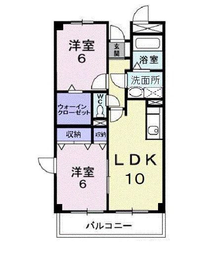 サントピア(2LDK/4階)の間取り写真