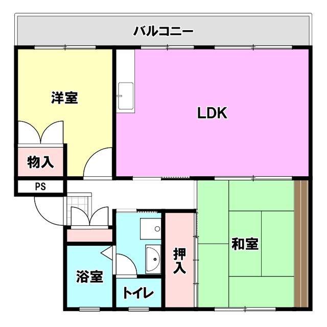 アメニティ山下(2LDK/2階)の間取り写真