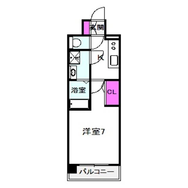 エスリード京橋アミュゼ(1K/7階)の間取り写真