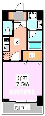 エルフォルテ赤羽(1K/3階)の間取り写真