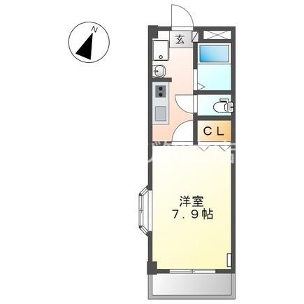 シティーランドN(1K/2階)の間取り写真