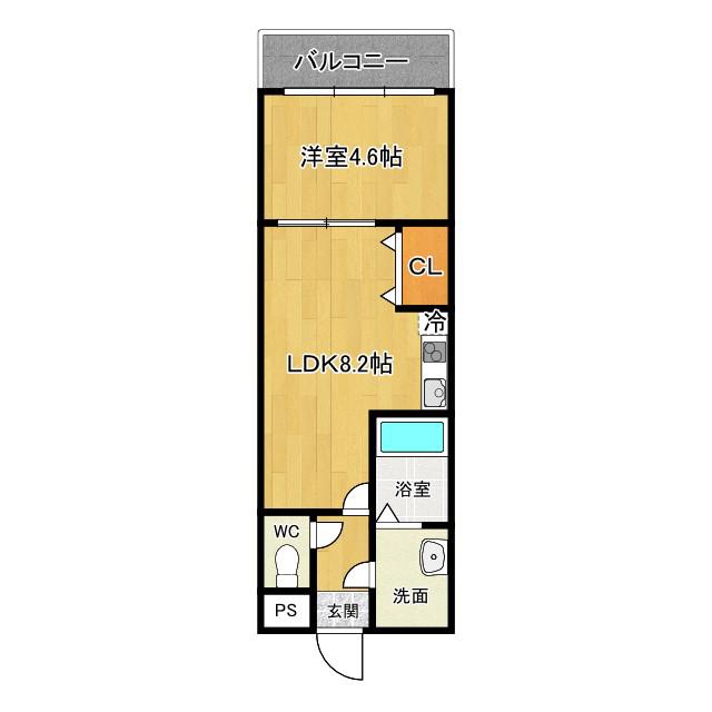 フジパレス城東諏訪V番館(1LDK/2階)の間取り写真