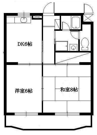 ロイヤルマルトウII(2DK/3階)の間取り写真