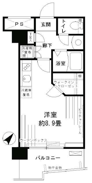 アルテーヌ新横浜(ワンルーム/10階)の間取り写真