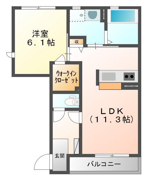 フォロロマーノゆき(1LDK/1階)の間取り写真