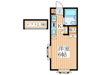 シャトレー芝久保(1K/1階)の間取り写真