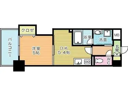 THE SQUARE PLATINUM RESIDENCEザ・スクエ(1DK/9階)の間取り写真