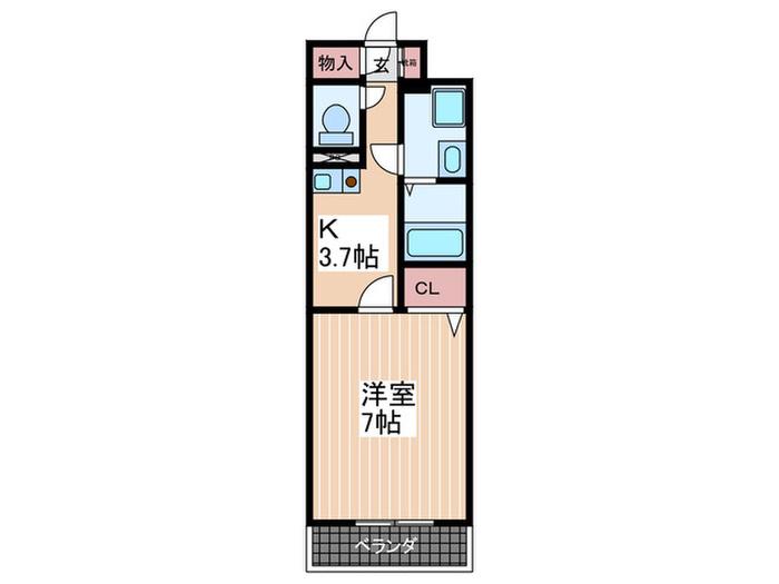竹田ビル弐番館(1K/3階)の間取り写真