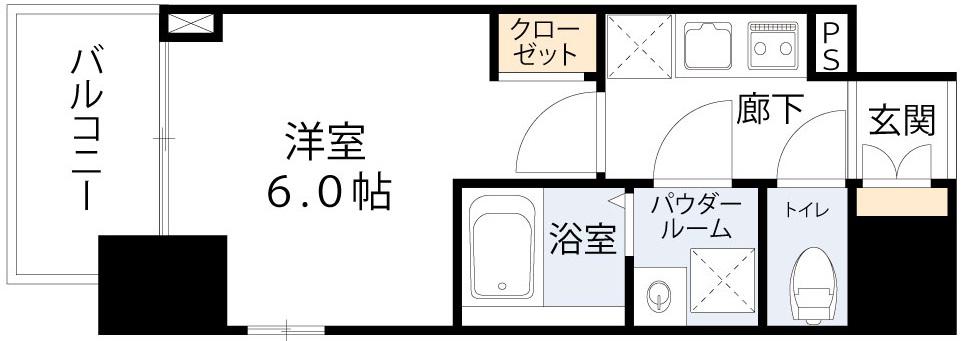 JMFレジデンス海老江(1K/4階)の間取り写真