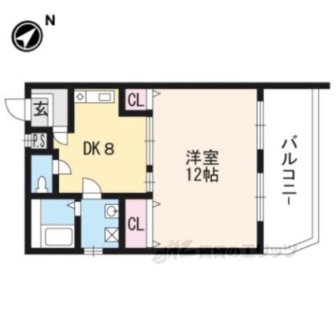 グレイス勧修寺(1DK/3階)の間取り写真