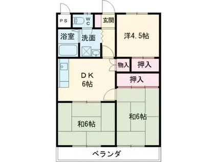 グランドハイツ森山(3DK/3階)の間取り写真