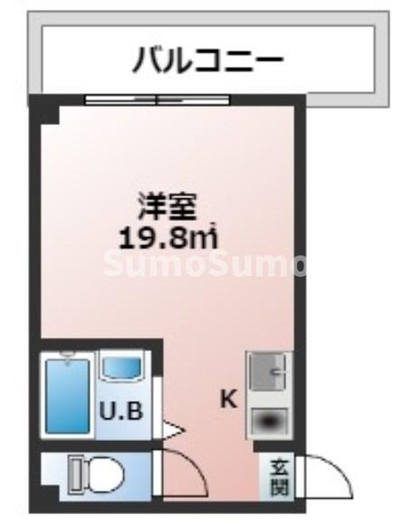 三景マンション(ワンルーム/1階)の間取り写真