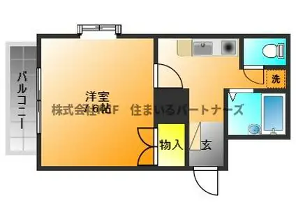 リーベンハオス(1K/4階)の間取り写真