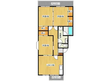 第2たちばなマンション(3LDK/1階)の間取り写真