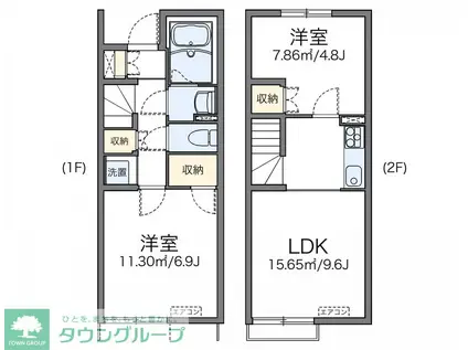 レオネクストサニーハウス前原(2LDK/1階)の間取り写真