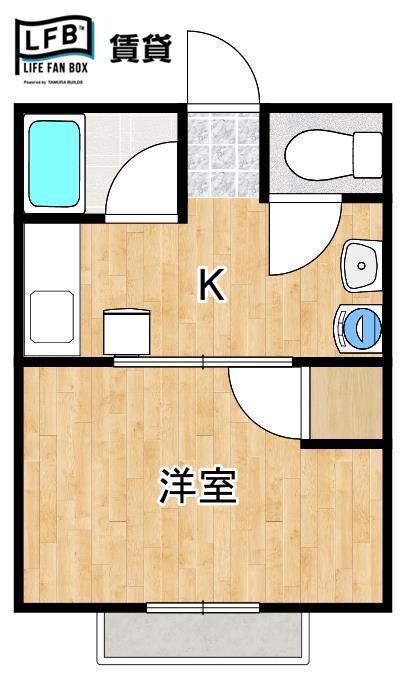 アリエッタ平井中央B(1K/1階)の間取り写真