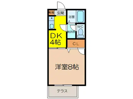 ライオンズ17(1K/1階)の間取り写真