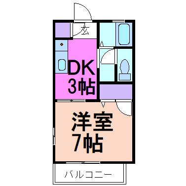 ラフォーレ・昴B(1K/1階)の間取り写真