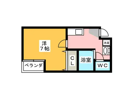 カーザ ビアンカ(1K/2階)の間取り写真