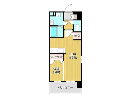 アピアランス歯大前(1LDK/10階)の間取り写真