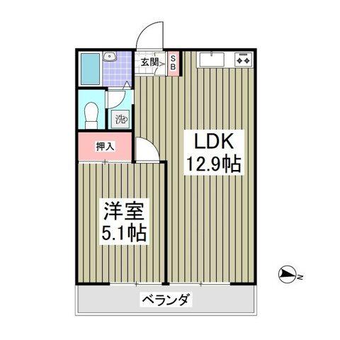 IZUMIX・2B(1LDK/1階)の間取り写真