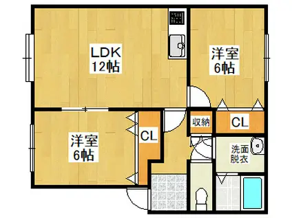 KOBAハイツ(2LDK/1階)の間取り写真