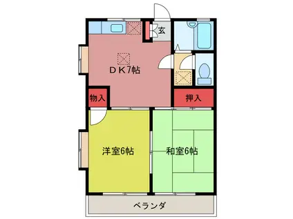サン・ウィンド(2DK/2階)の間取り写真
