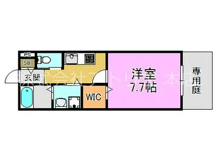 エムズコート吉田(1K/1階)の間取り写真