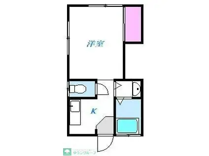 コーポホンダ(1K/2階)の間取り写真