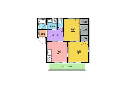 ルミール(2DK/2階)の間取り写真