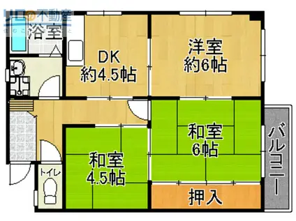 村上マンション(3DK/3階)の間取り写真
